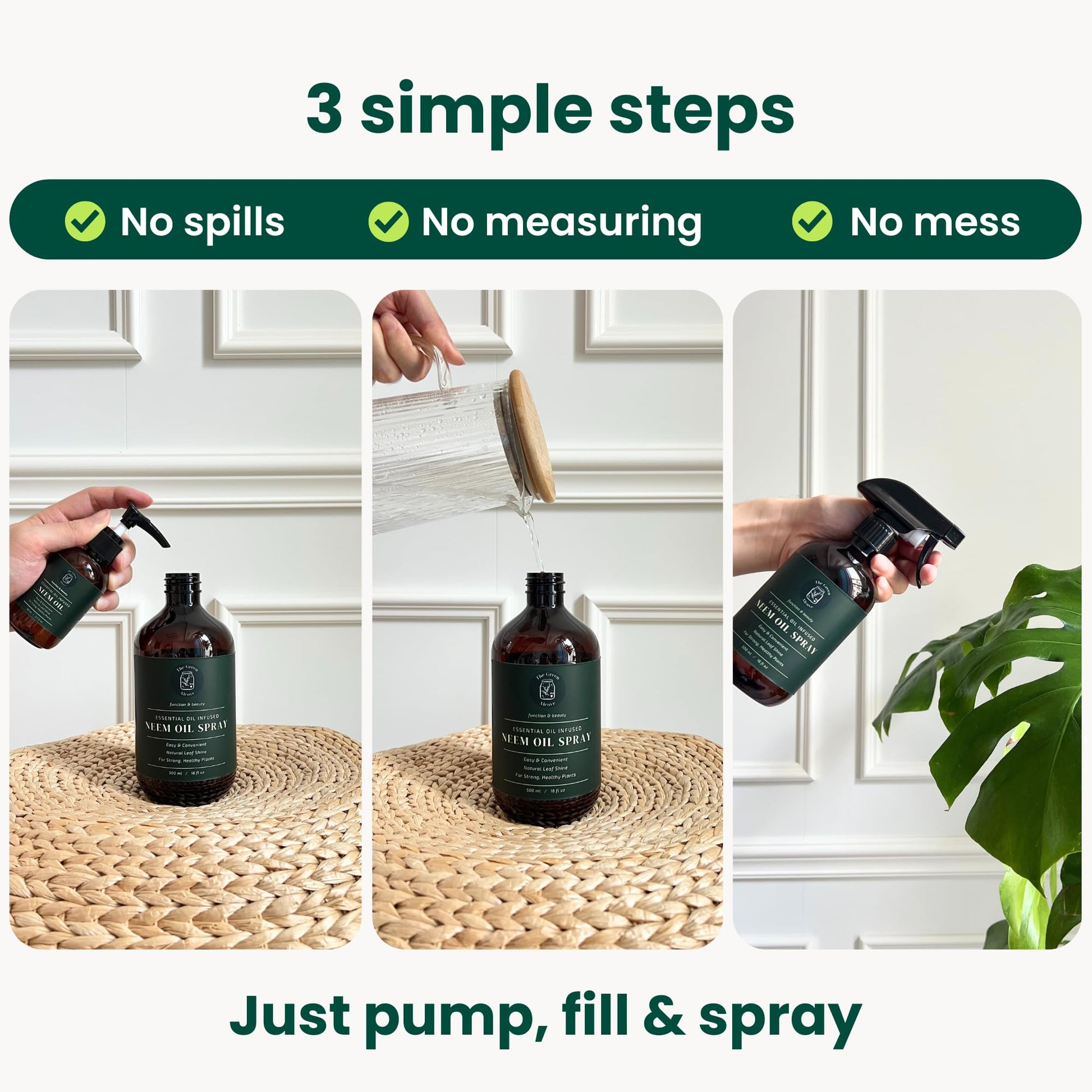 White Smoke Neem Oil for Plants (Makes 30 Bottles) with Spray Bottle & Essential Oils for Indoor Houseplants & Outdoor Gardens, Natural Leaf Shine