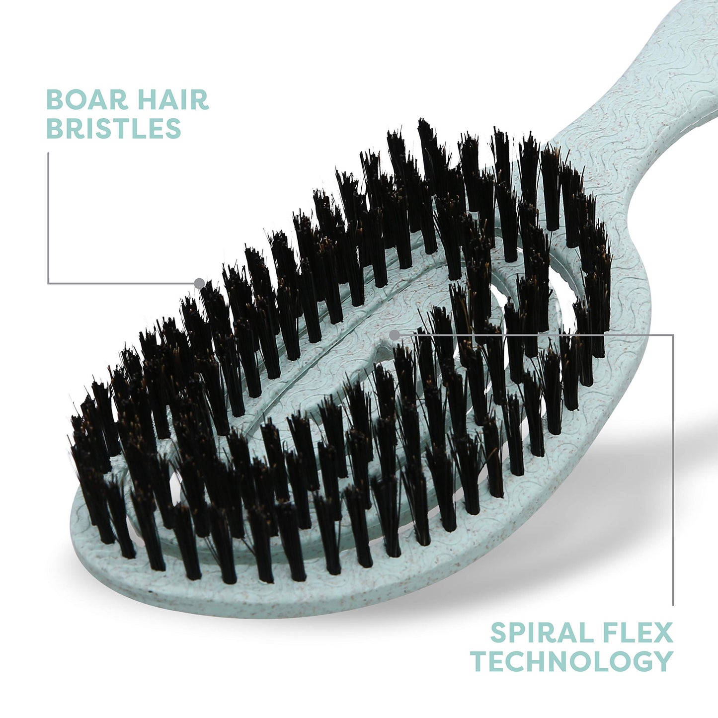 White Smoke BioSilk for Dogs Eco-Friendly Boar Hair Bristle Brush in Mint Green | Easy to Hold Ergonomic Handle Dog Brush for Shedding | Best Pet Brush for Dog Grooming