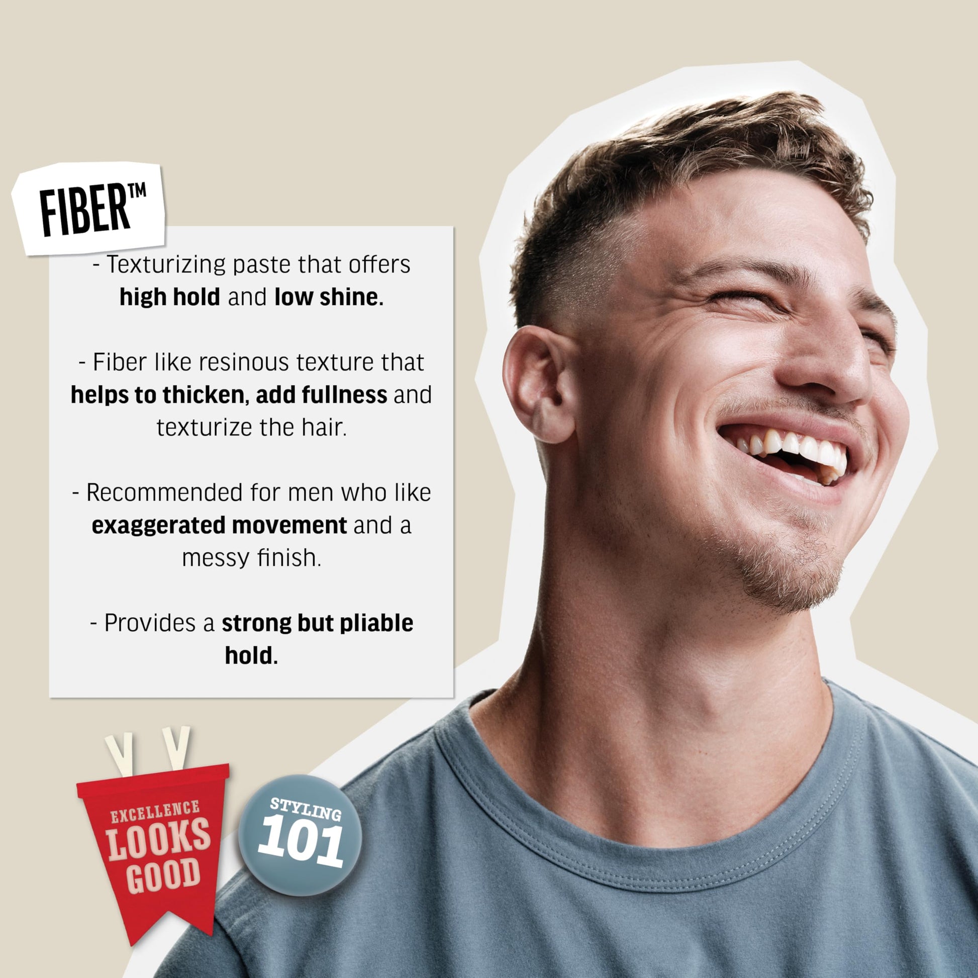 Light Gray American Crew Men's Hair Fiber, Like Hair Gel with High Hold & Low Shine, 3 oz