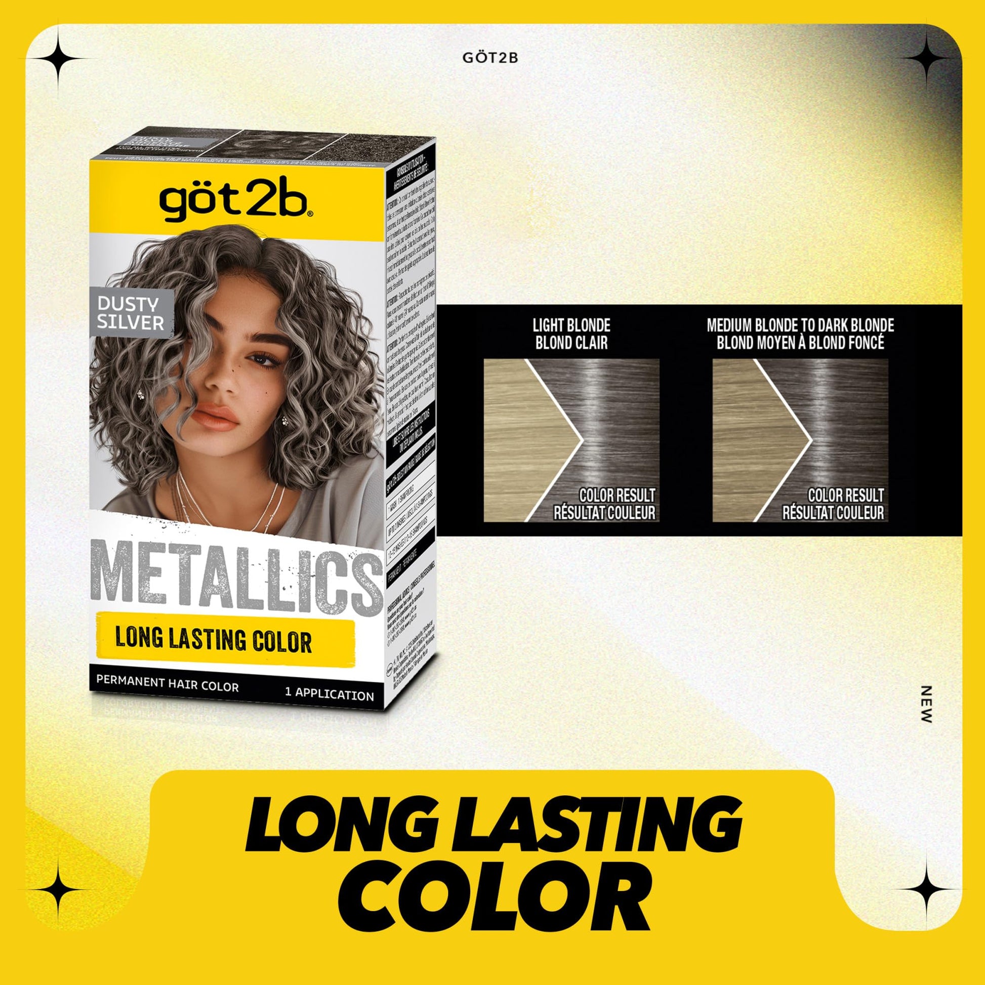Seashell Got2b Metallics Permanent Hair Color, M72 Dusty Silver
