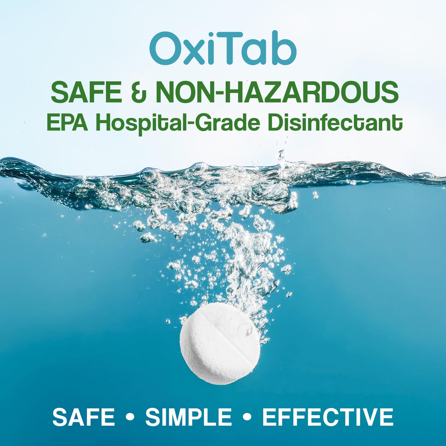 Alice Blue OxiTab Hospital-Grade HOCL Effervescent Disinfectant Tablets – EPA Registered – Kills 99.9% of Germs, Bacteria & Viruses – Perfect for Healthcare, Salon & Home Use (30 Tabs, 13.1g)
