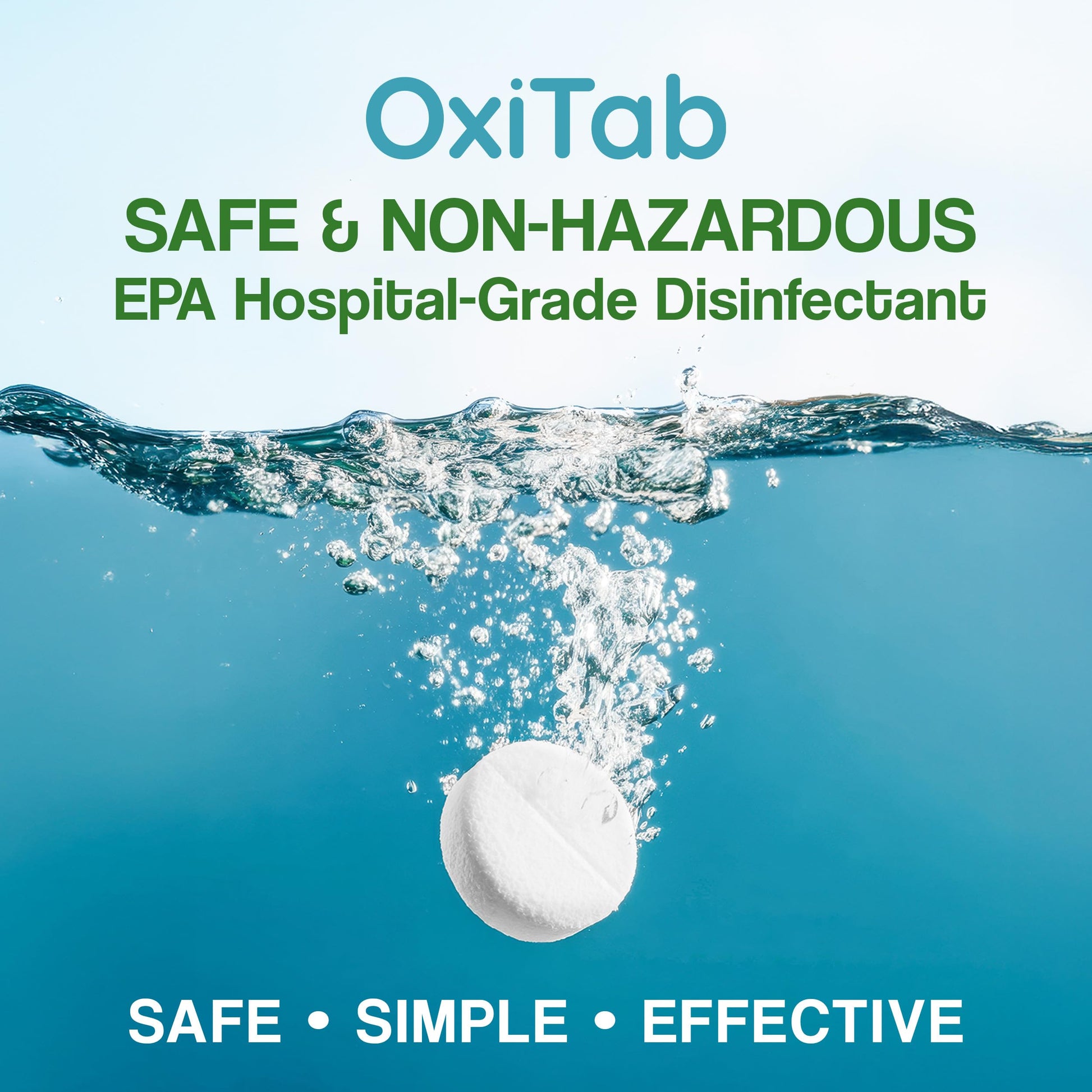 Alice Blue OxiTab Hospital-Grade HOCL Effervescent Disinfectant Tablets – EPA Registered – Kills 99.9% of Germs, Bacteria & Viruses – Perfect for Healthcare, Salon & Home Use (30 Tabs, 13.1g)