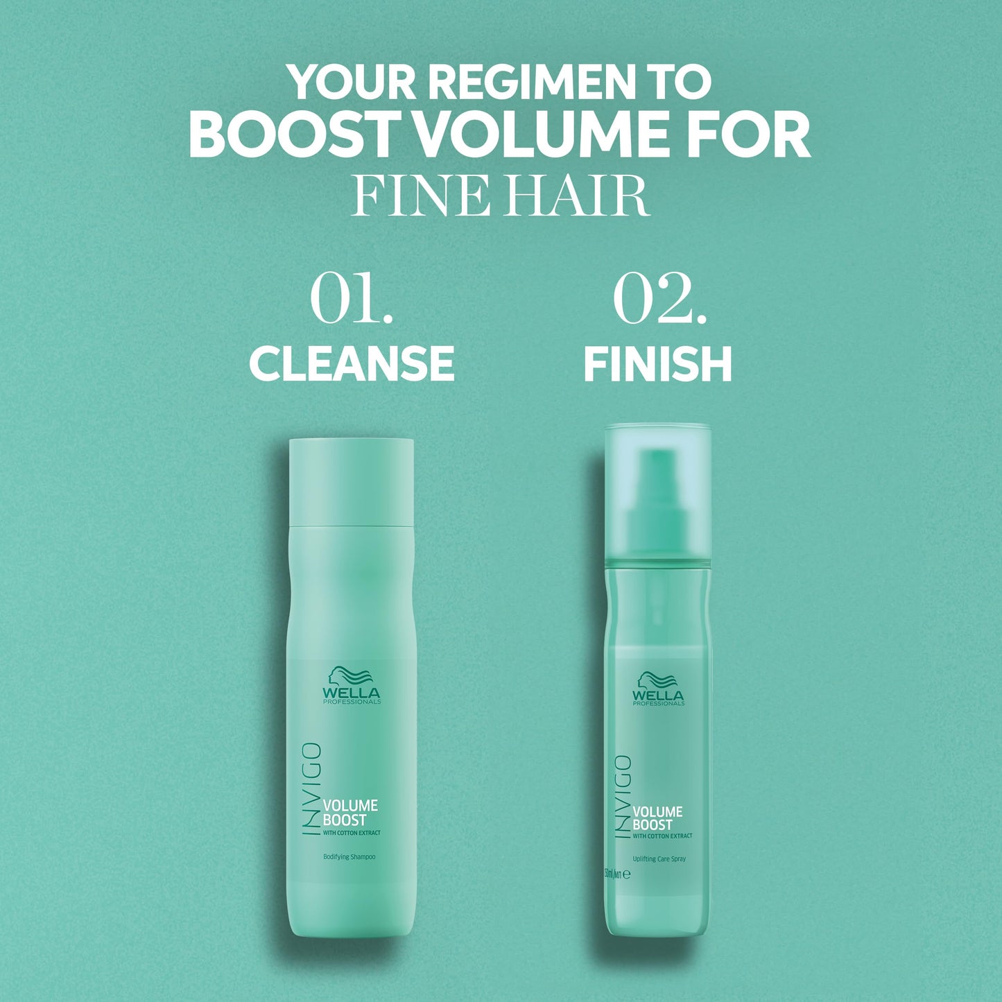 Medium Aquamarine Wella Professionals Invigo Volume Boost Bodifying Shampoo | Added Volume for Fine Hair | 10.1 Fl Oz