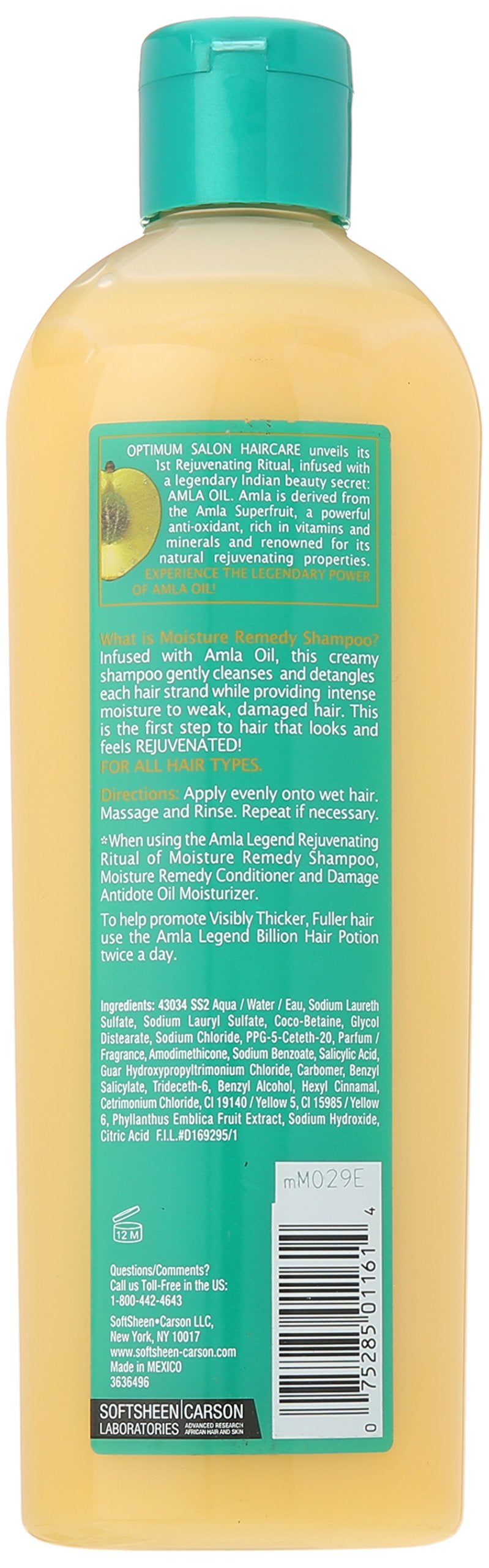 White Smoke SoftSheen-Carson Optimum Salon Haircare Amla Legend Moisture Remedy Shampoo, 13.5 oz