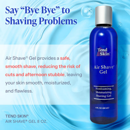 Light Cyan Tend Skin Air Shave Gel Advanced Hydrating & Moisturizing Formula, Provides Natural Protection, Silky Smooth Skin & Seamless Hair Removal, 8 Oz