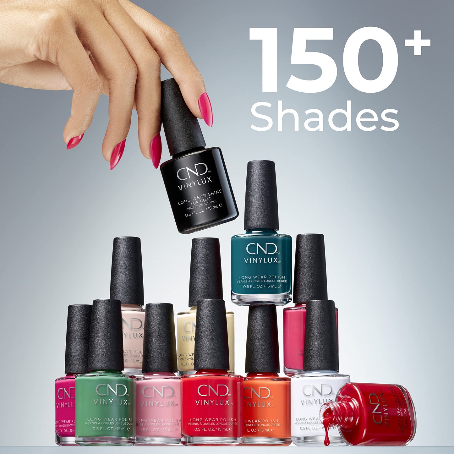 Gray CND Vinylux Longwear Pink Nail Polish, Gel-like Shine & Chip Resistant Color, 0.5 Fl Oz