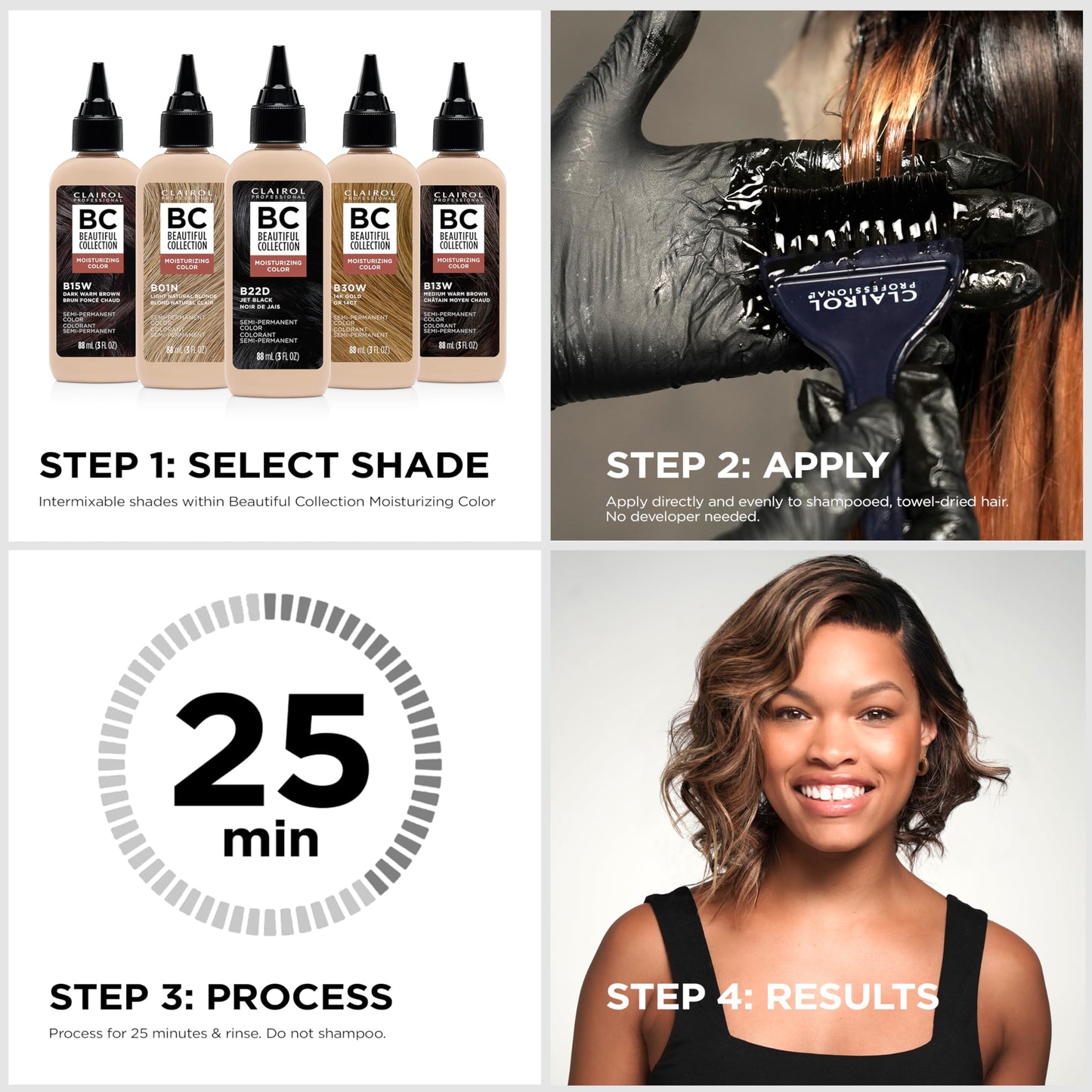White Smoke Clairol Professional Beautiful Collection Hair Color, 13W Medium Warm Brown, 3 Fl Oz - Packaging May Vary