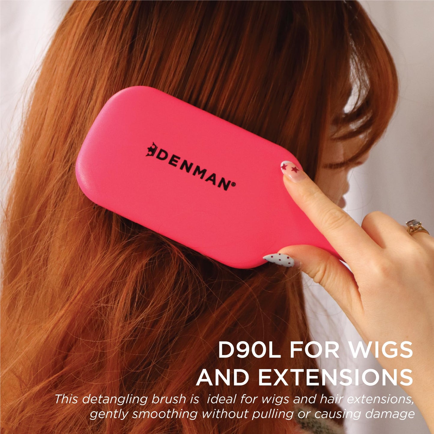 Dark Red Denman Tangle Tamer Ultra (Pink) Detangling Paddle Brush For Curly Hair And Black Natural Hair - use with both Wet & Dry Hair, D90L