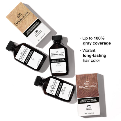 White Smoke COLORCHARM Permanent Liquid Hair Color | 6A Dark Smokey Ash Blonde | Up to 100% Gray Coverage | 1.42 Fl Oz