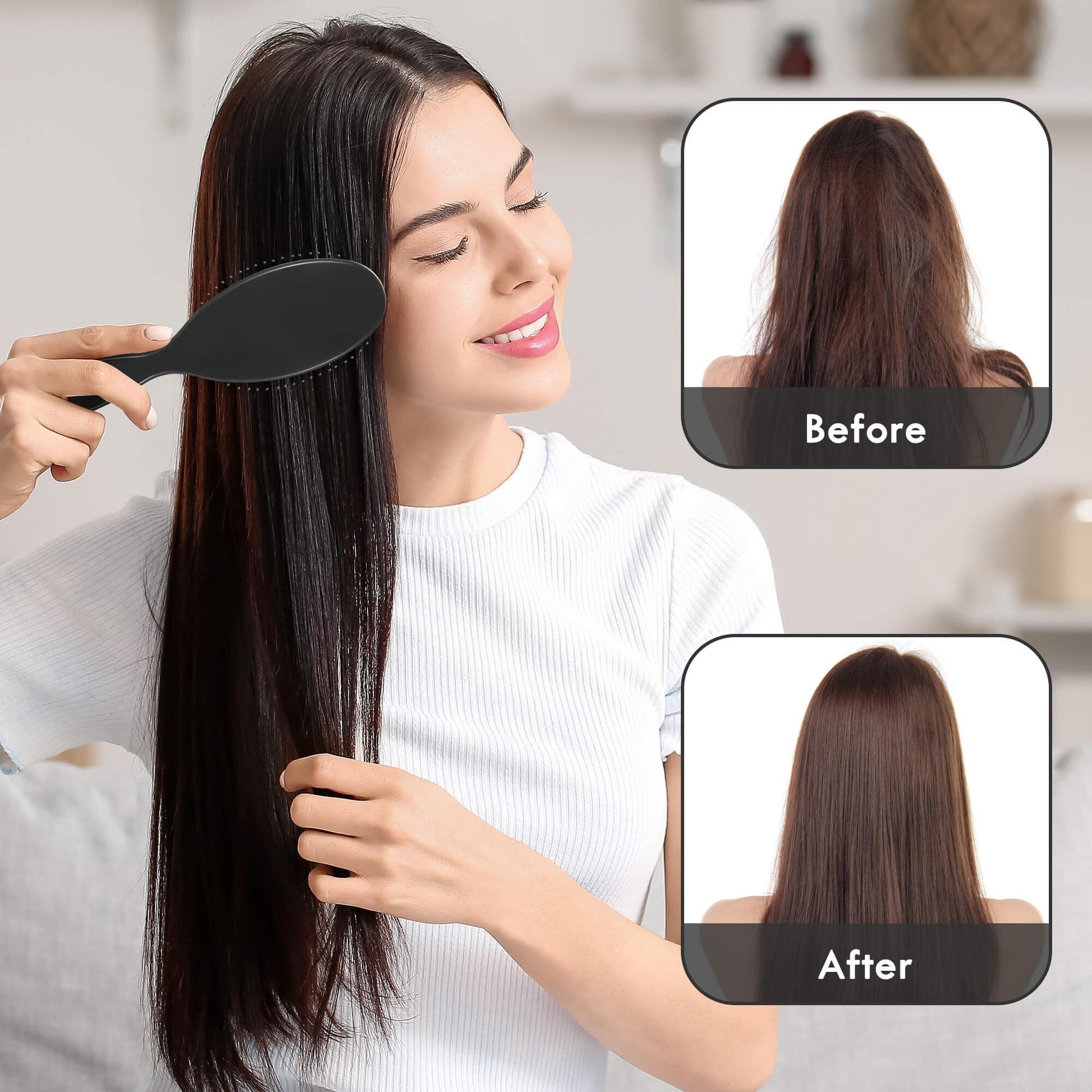 White Smoke Aussumy 4 Pack Detangling Hair Brush - Air Cushion Detangler Hairbrush with Ultra Soft Bristles for Effortless Tangle Removal For Wet Dry Damaged Curly Fragile Hair for Women Men Boys Girls Adult Kids