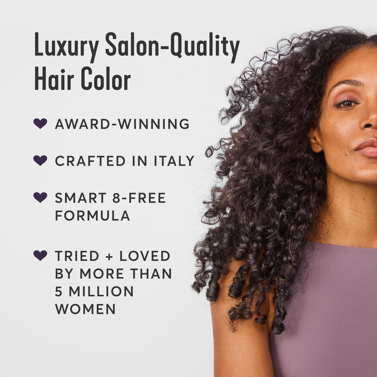 Lavender Madison Reed Radiant Hair Color Kit - 2.5NNN Soft Black (Parma Black), 100% Gray Hair Coverage Permanent Hair Dye for Resistant Grays | PPD-Free & Ammonia-Free, 1 Pack