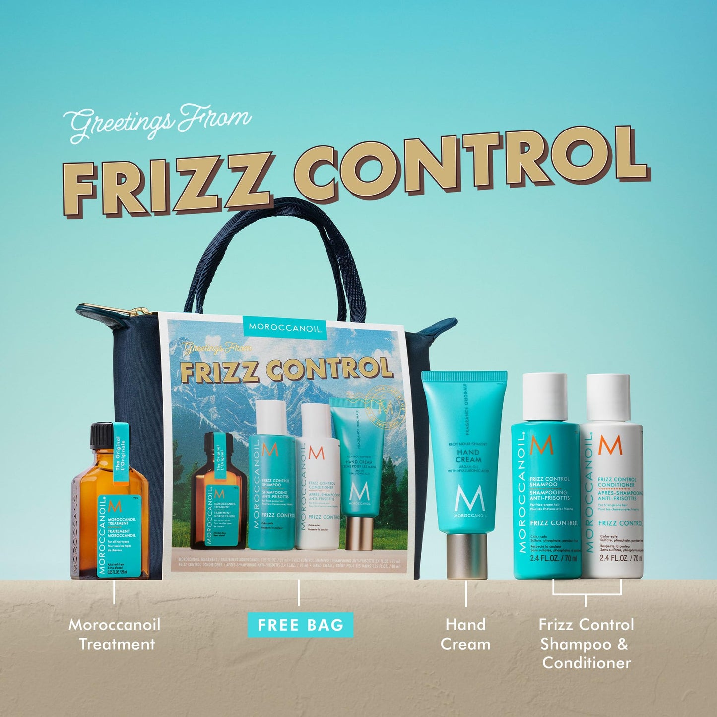 Rosy Brown Moroccanoil Mini Frizz Essentials Set