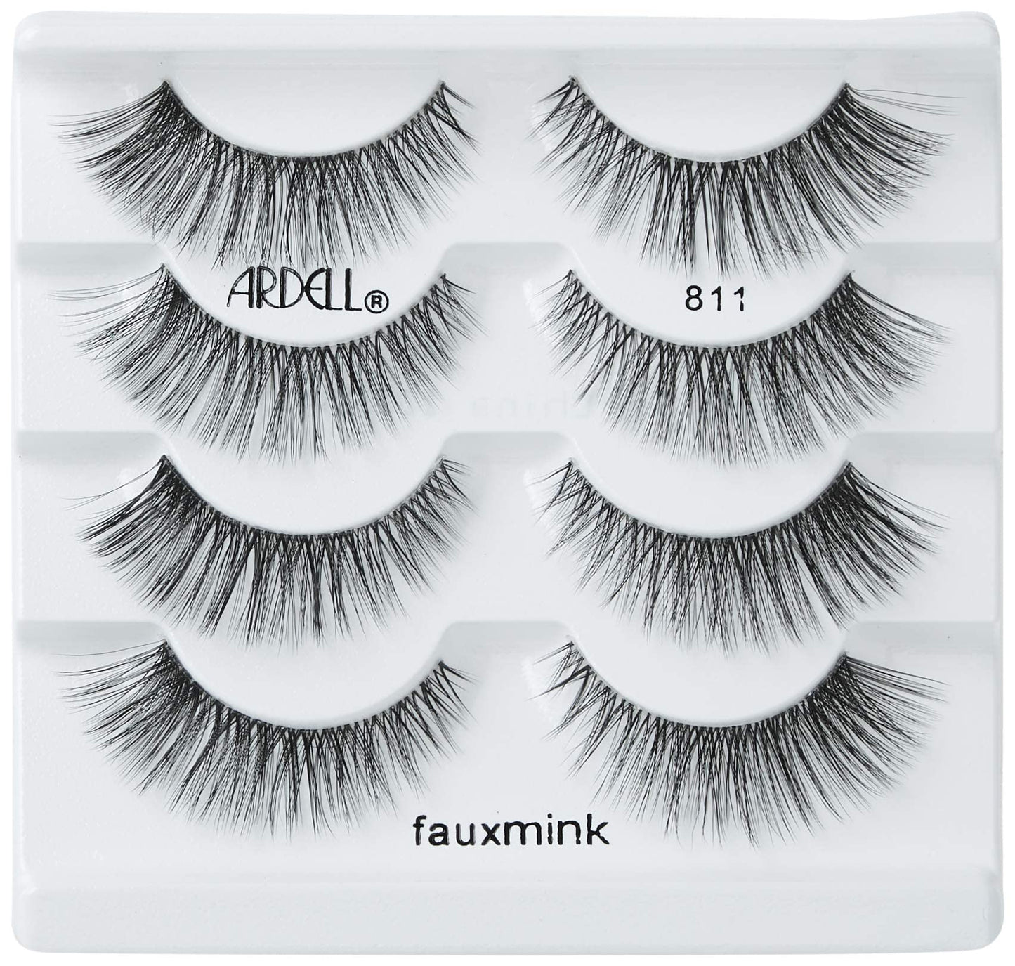Lavender Ardell Faux Mink Lashes 811 False Eyelashes – Lightweight Natural Faux Mink Strip Wispy Lashes with Invisiband, 4 Pairs, 1 Pack
