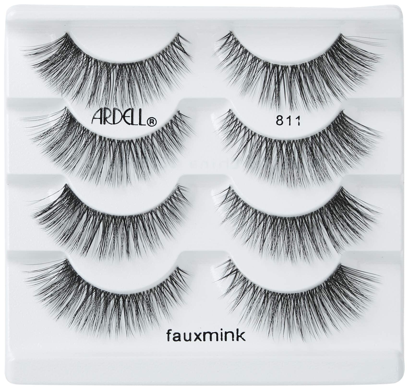 Lavender Ardell Faux Mink Lashes 811 False Eyelashes – Lightweight Natural Faux Mink Strip Wispy Lashes with Invisiband, 4 Pairs, 1 Pack