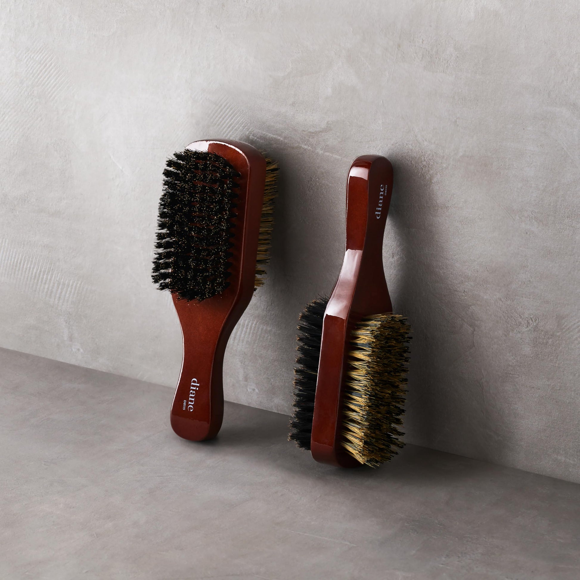 Light Gray Diane Premium 100% Boar Bristle 2-Sided Club Brush for Men, Medium Firm Bristles for Thick, Curly or Coarse Hair, Mens Brush for Detangling, Smoothing, Wave Styles, Soft on Scalp, Restores Shine