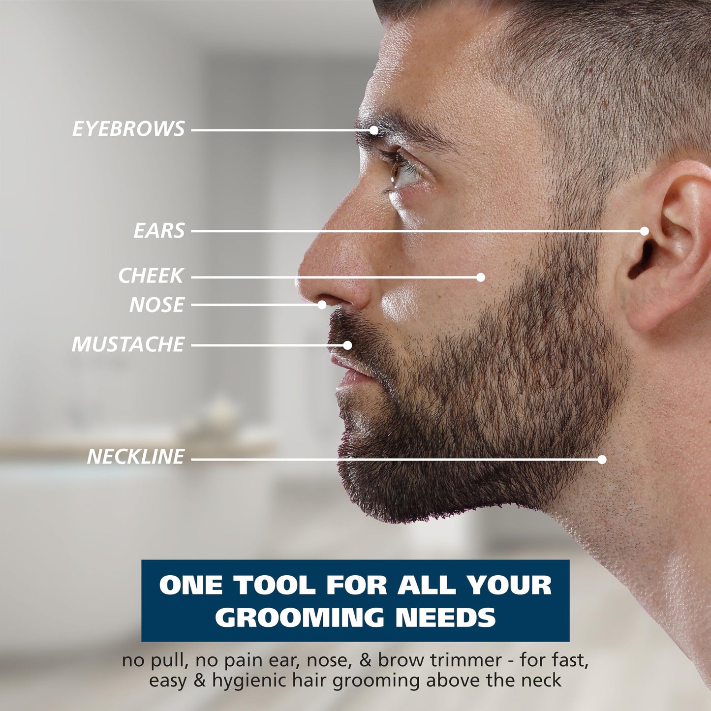 Gray Wahl Battery Nose, Ear, & Eyebrow Wet/Dry Personal Nose Hair Trimmer for Men and Women - Model 5567-2701