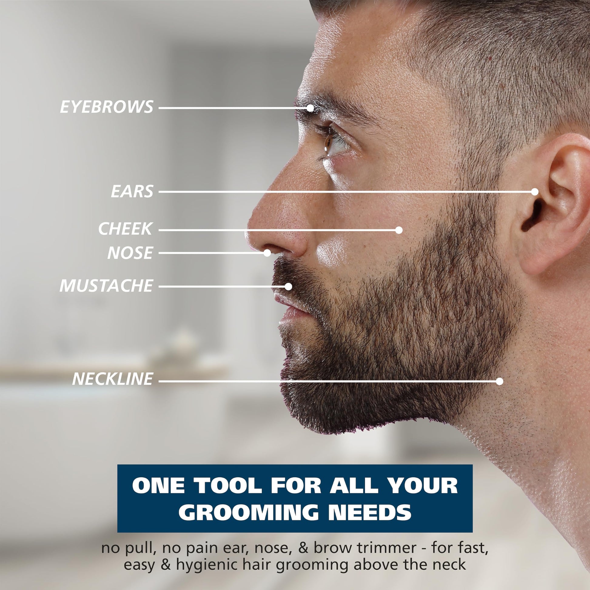 Gray Wahl Battery Nose, Ear, & Eyebrow Wet/Dry Personal Nose Hair Trimmer for Men and Women - Model 5567-2701