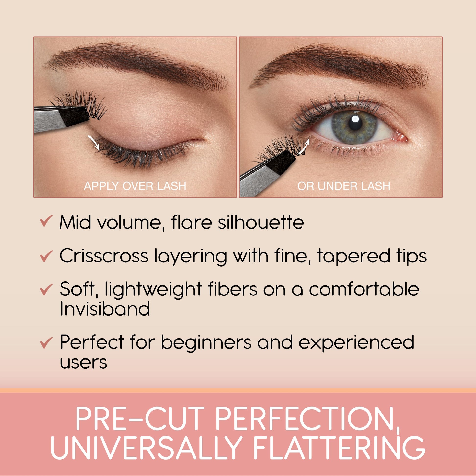Light Gray Ardell Naked Half Lashes 421 – Delicately Handcrafted Half Eyelashes Wispy Cat Eye Lashes Strips Fake Eyelash Strip for Natural Lift, 5 Pairs, 1 Pack