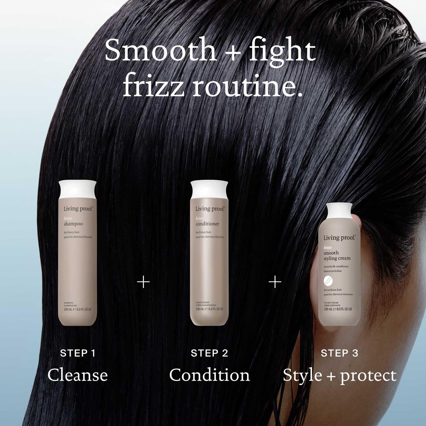 Black Living Proof No Frizz Shampoo Controls Frizz, Smoothes and Softens Hair for All Hair Types, 8 oz