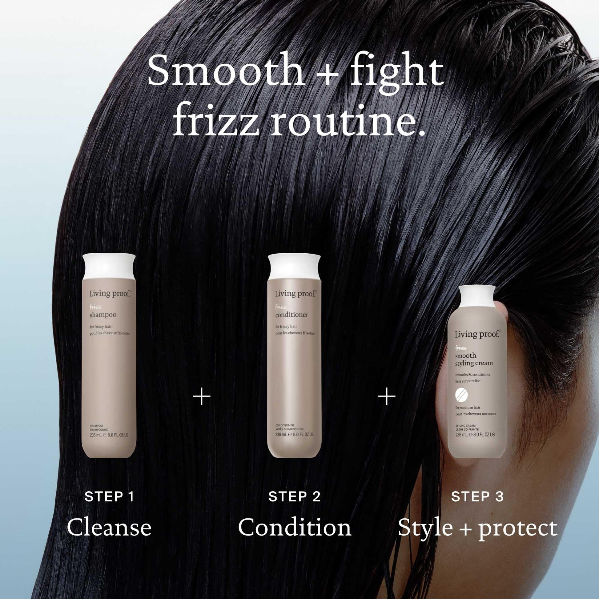 Black Living Proof No Frizz Shampoo Controls Frizz, Smoothes and Softens Hair for All Hair Types, 8 oz