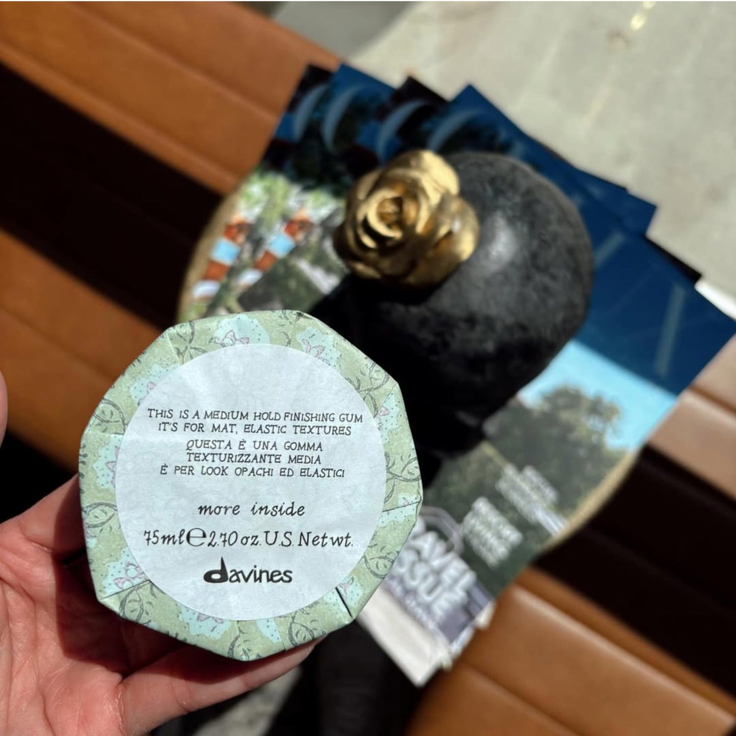 Black Davines This Is A Medium Hold Finishing Gum, Medium Hold Texture & Matte Finish - Dry Paste for Defined Styles - Workable & Remoldable, 2.54 Fl Oz