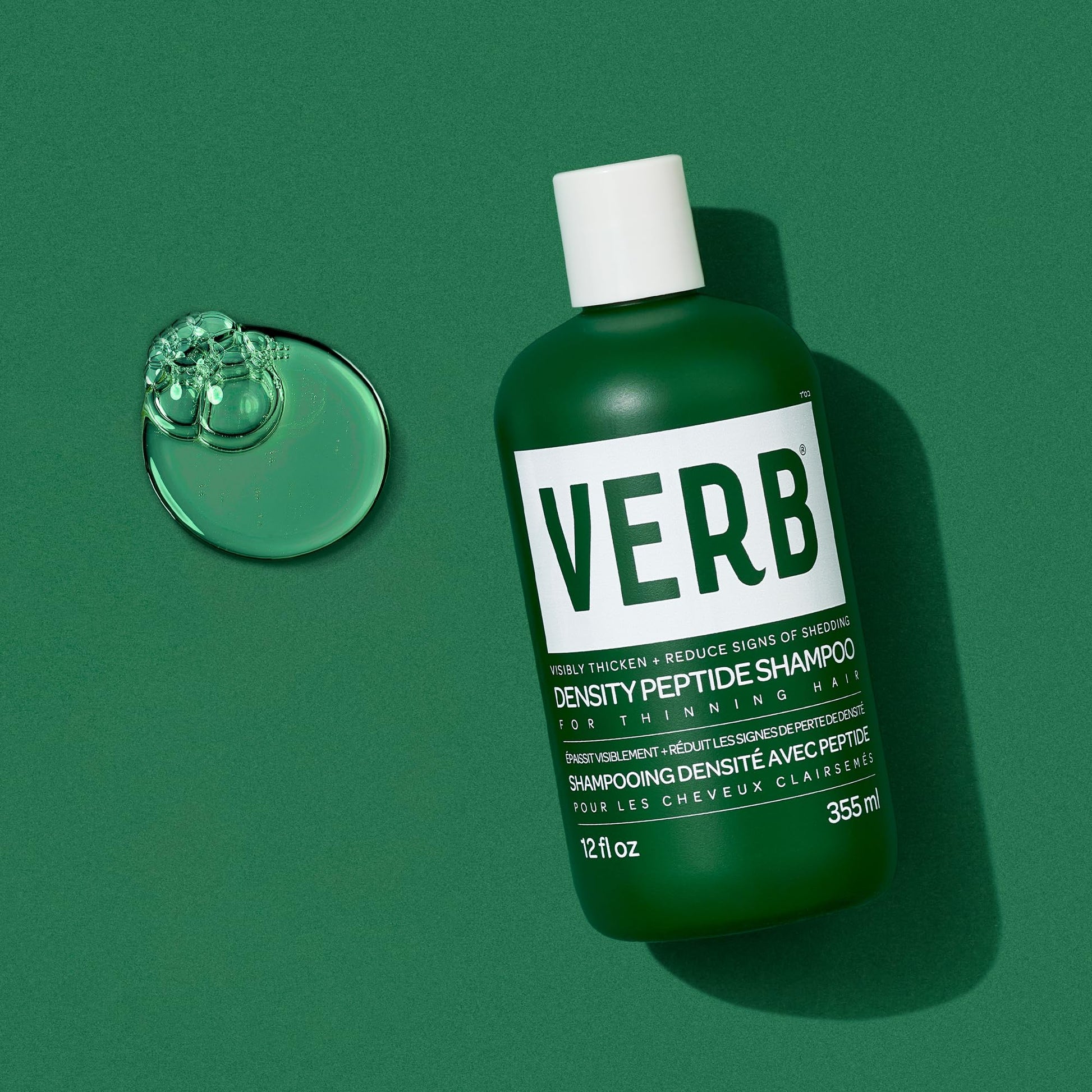 Sea Green VERB Density Peptide Shampoo 12 fl oz - Visibly Thicken + Reduce Signs of Shedding- No Parabens or Harmful Sulfates