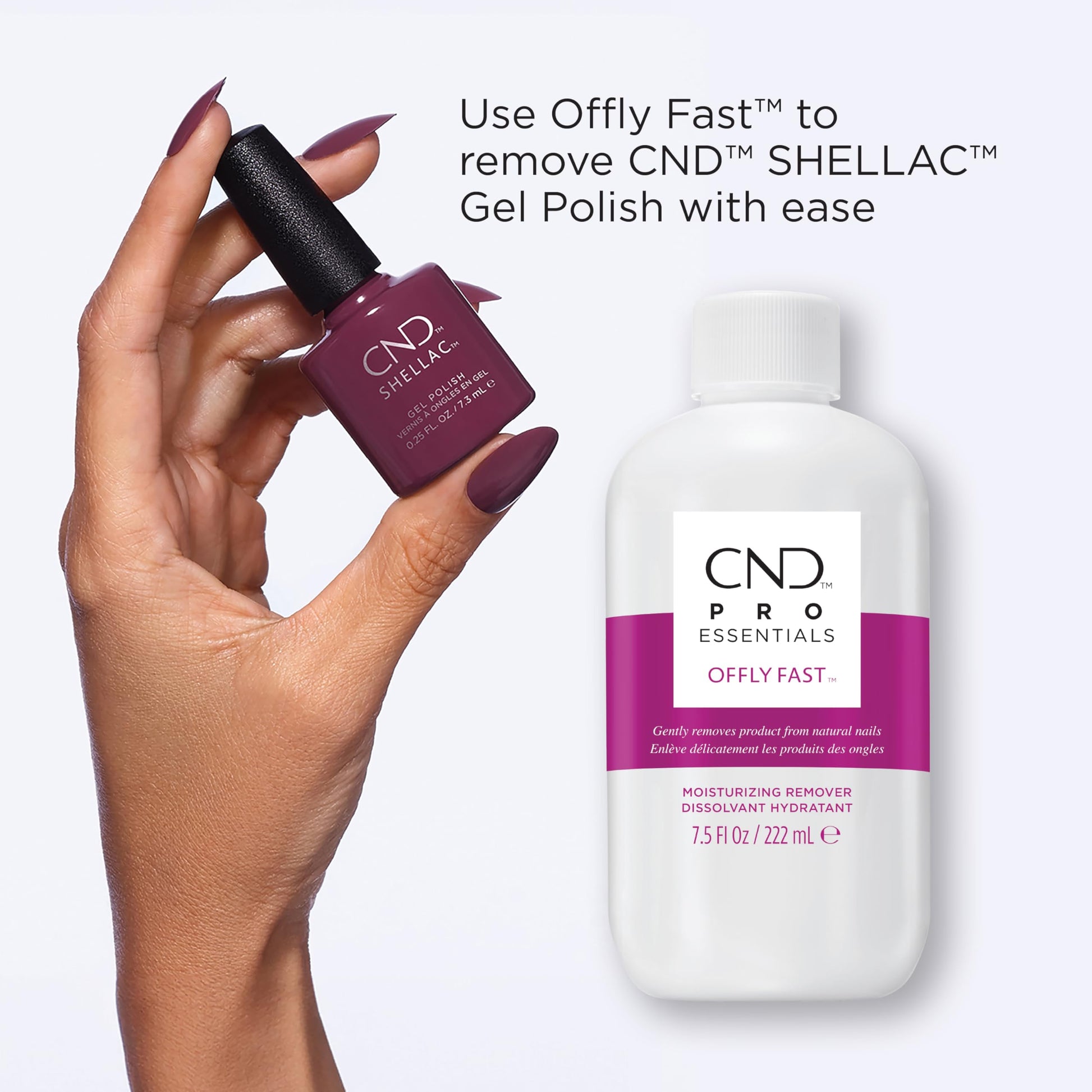 White Smoke CND OFFLY FAST Moisturizing Nail Polish Remover, 2 fl oz