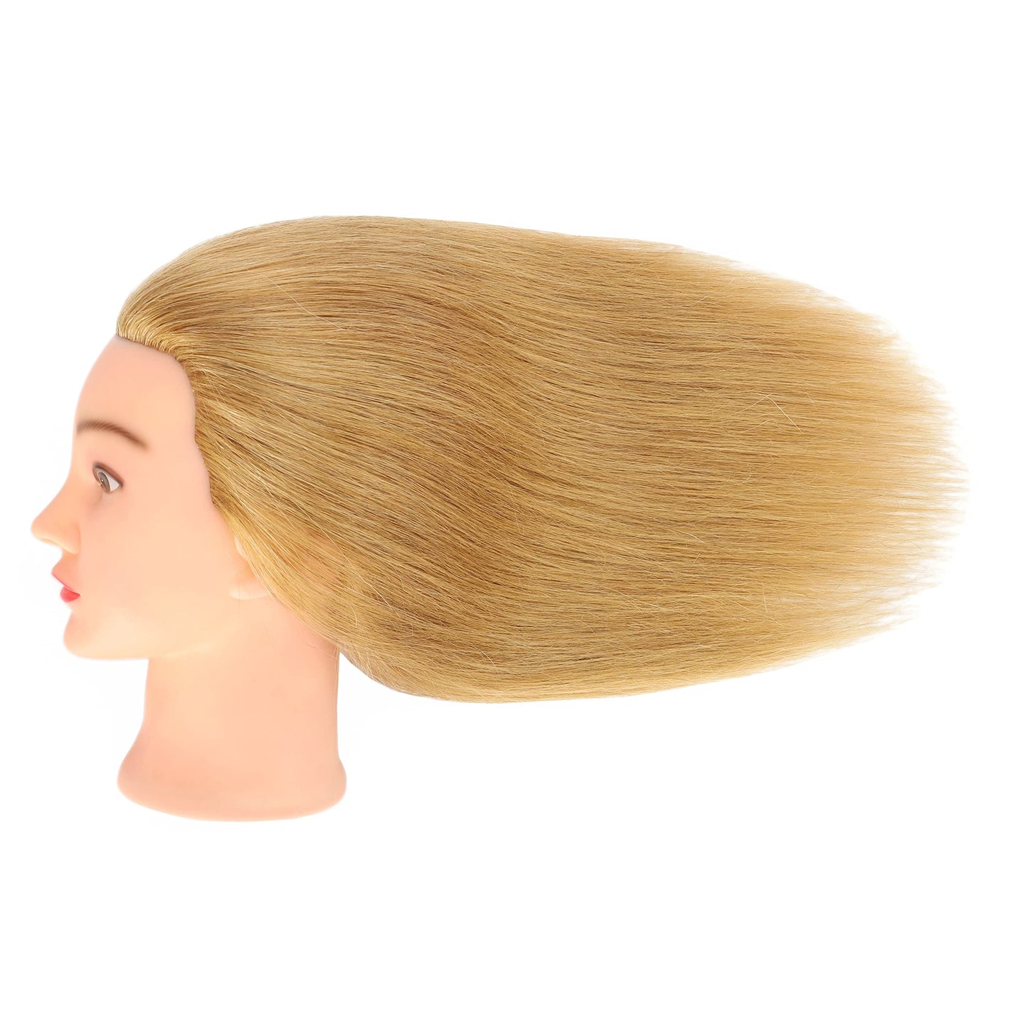 White Smoke FUTAI Mannequin Head 100% Real Human Hair Manikin Doll Style Head for Bleaching Dyeing Curling Cutting Braiding Styling Updos Practice Cosmetology Training Display with Stand