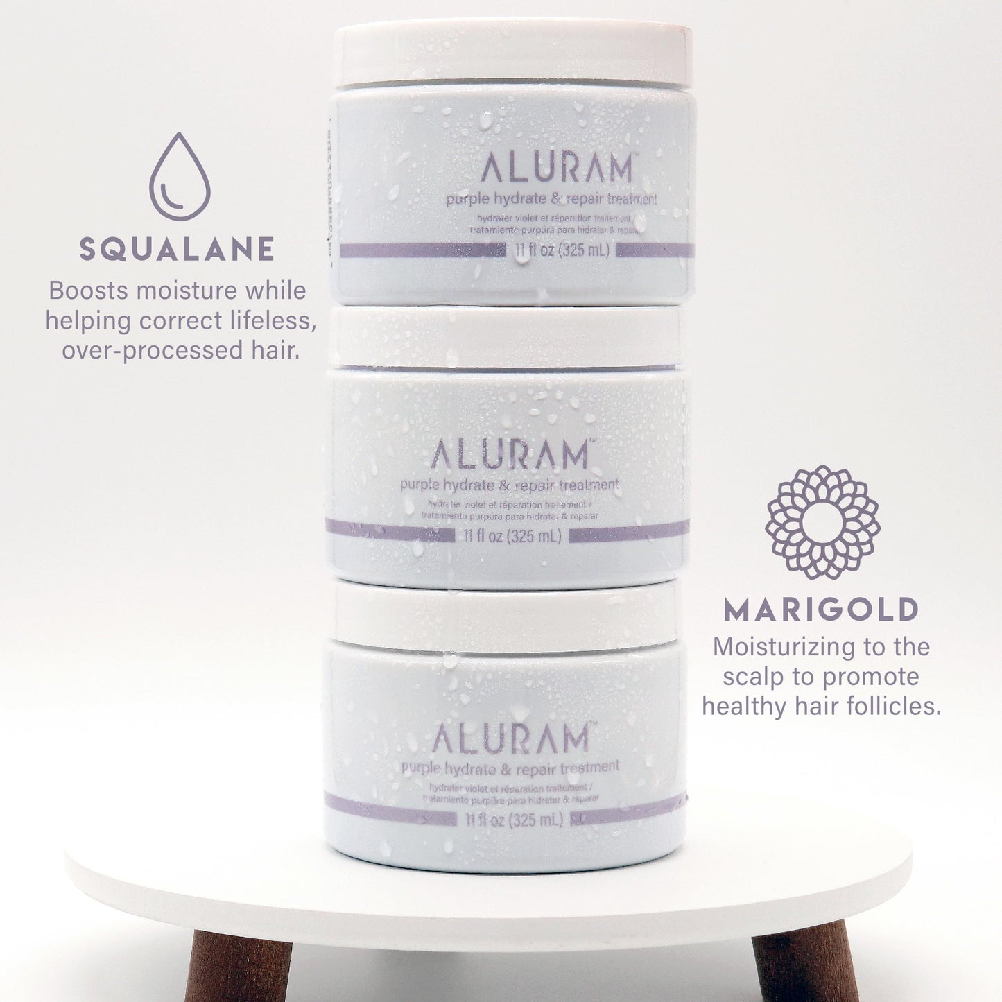 Lavender ALURAM Purple Hydrate & Repair Hair Treatment, Intense Moisture Infusion, Clean Hydration Boost for Silver & Color Treated Hair,11 Fl Oz