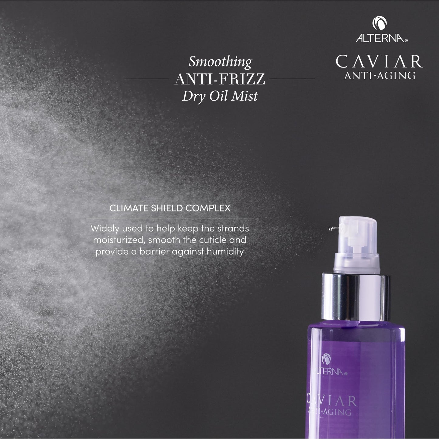 Dark Slate Gray Alterna Caviar Anti-Aging Smoothing Anti-Frizz Dry Oil Mist, 5 Fl Oz (Pack of 1)