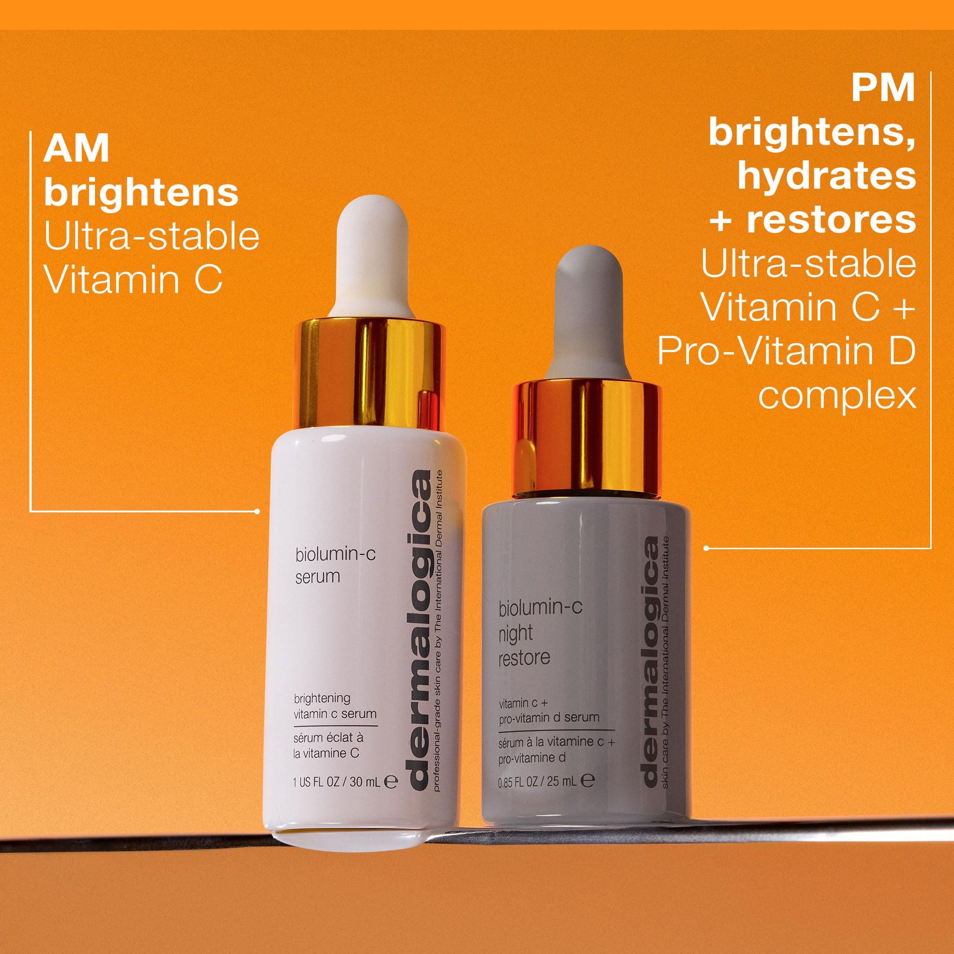 Goldenrod Dermalogica BioLumin-C Night Restore Vitamin C Serum for face, Overnight Skin Hydration and Barrier Repair Serum, 0.85 fl oz