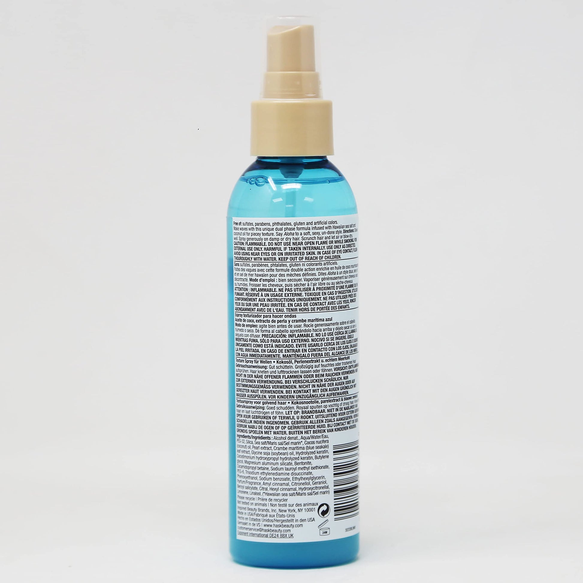 Lavender Hask Hawaiian Sea Salt Makin Waves Texture Hair Spray With Coconut Oil, Pearl Extract & Blue Seakale, 6 Oz