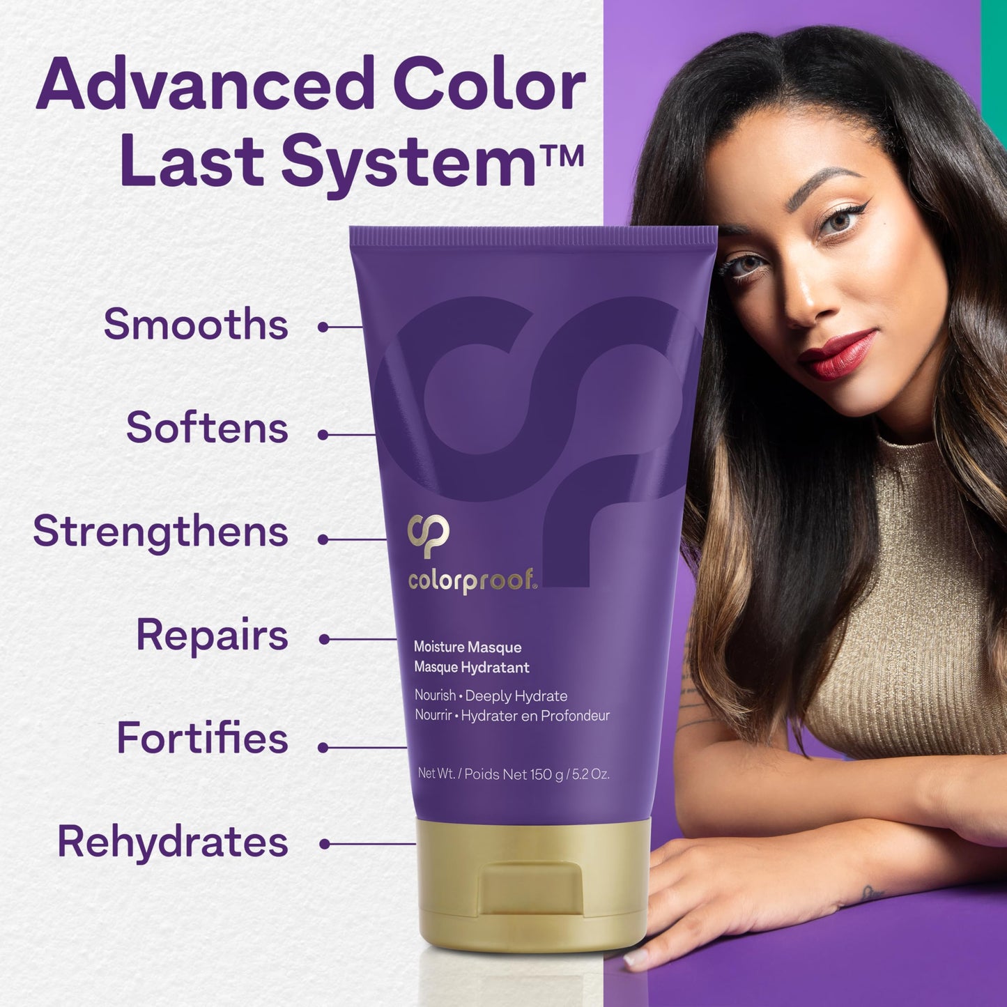 White Smoke Colorproof Moisture Masque 5.2FL.Oz. Hydrating Moisturizing Deep Conditioner for Color-Treated Hair, Mojito Mint Scent