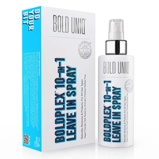 Lavender BOLD UNIQ Boldplex Heat Thermal Protectant -10-in-1 Leave in Treatment Spray For Frizzy, Dry, Damaged, Colored, Broken, Curly and Bleached Hair Types- Paraben and Sulfate-Free, 5.9 Fl.Oz