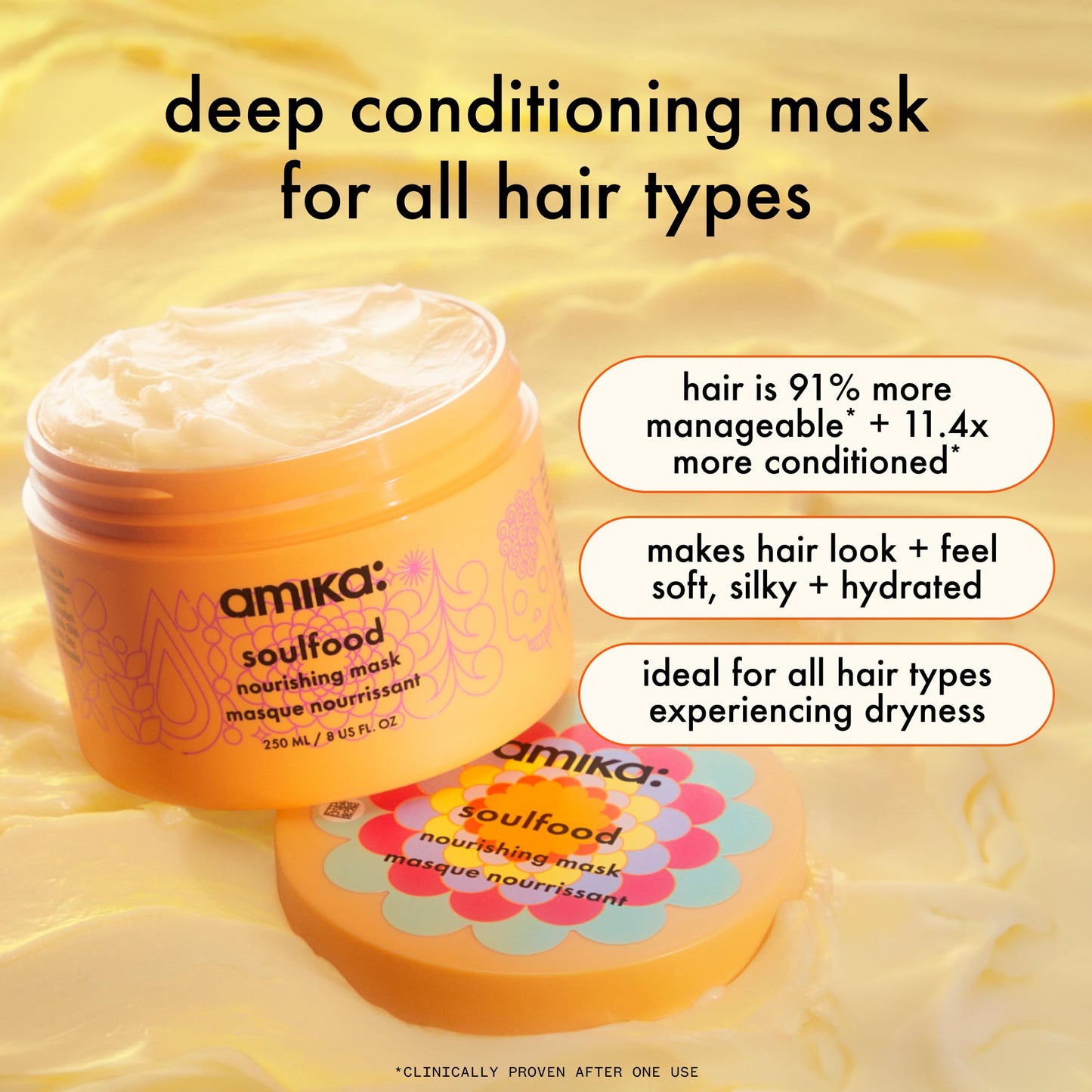 Light Goldenrod amika soulfood nourishing mask, 250ml