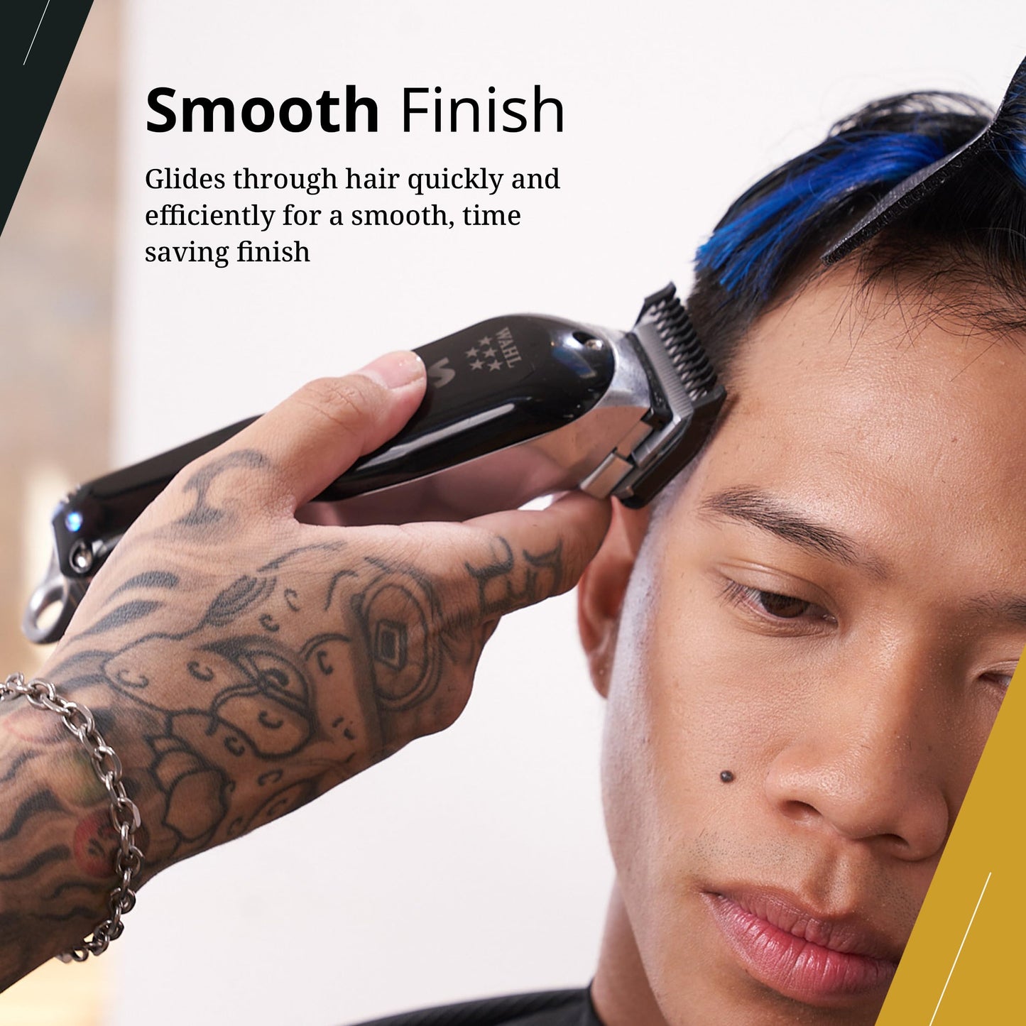 White Smoke Wahl Professional Blistered 1-8 Cutting Guides, Black Clipper Guard Attachments, Durable and Easy to Use