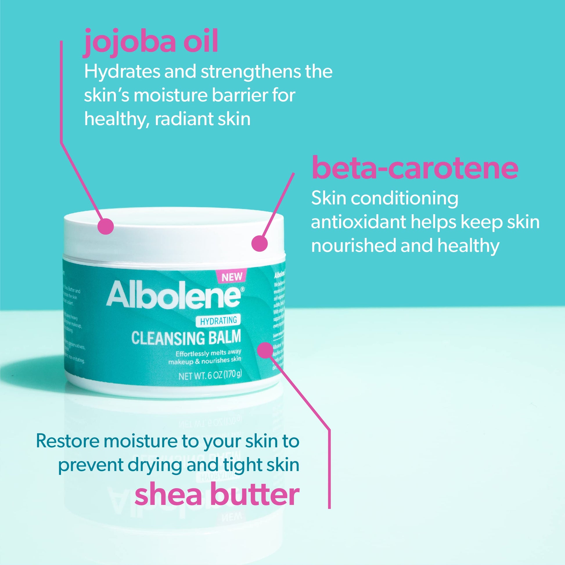 Alice Blue Albolene Cleansing Balm - Hydrating Makeup Remover & Face Wash with Shea Butter & Jojoba Oil - Gently Dissolves Waterproof Makeup - Fragrance-Free - Dermatologist-Developed - 6 oz (Pack of 1)