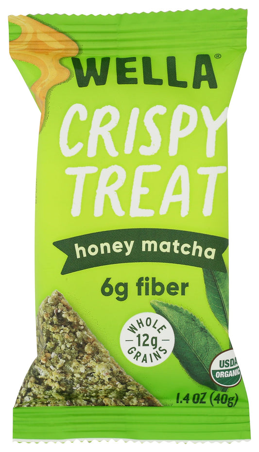 White Smoke Wella Organic Honey Matcha Crisp Bar, 1.4 Ounce