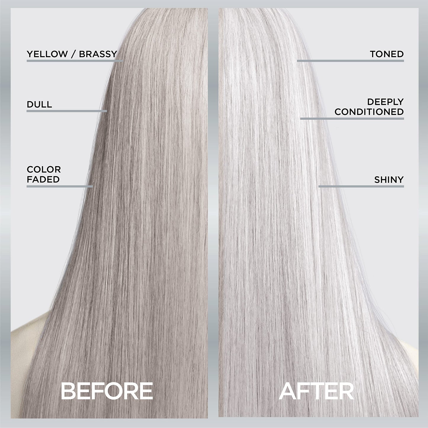 Lavender L’Oreal Paris Le Color Gloss One Step Toning Gloss, In-Shower Hair Toner with Deep Conditioning Treatment Formula for Gray Hair, Silver White, 1 Kit