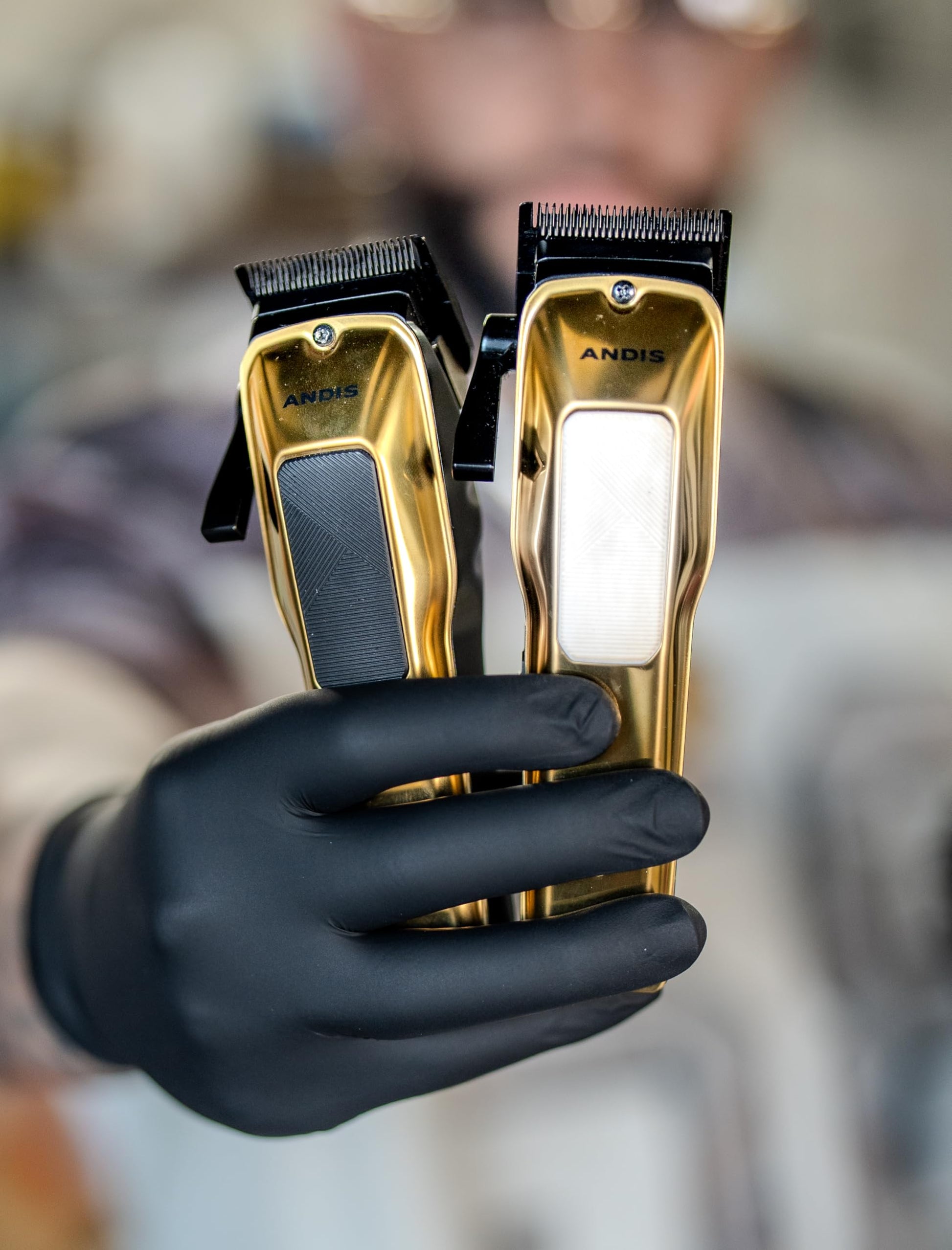 Dark Gray Andis 562312 Phenom Professional Corded/Cordless Hair Clipper, Adjustable Phaze Blade, Close Cutting, Gold