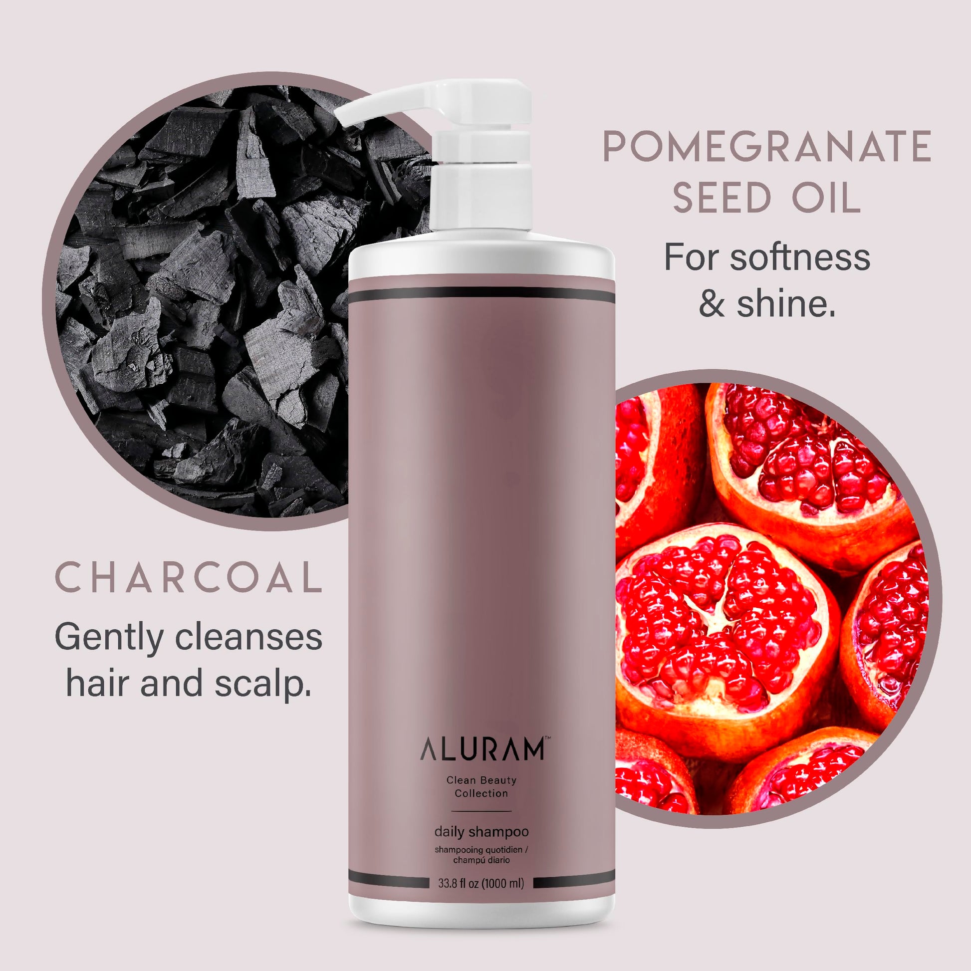 Lavender ALURAM Coconut Water Daily Shampoo for Men and Women, Detoxifying Hydration and Volume for All Hair Types, 33.8 Fl Oz