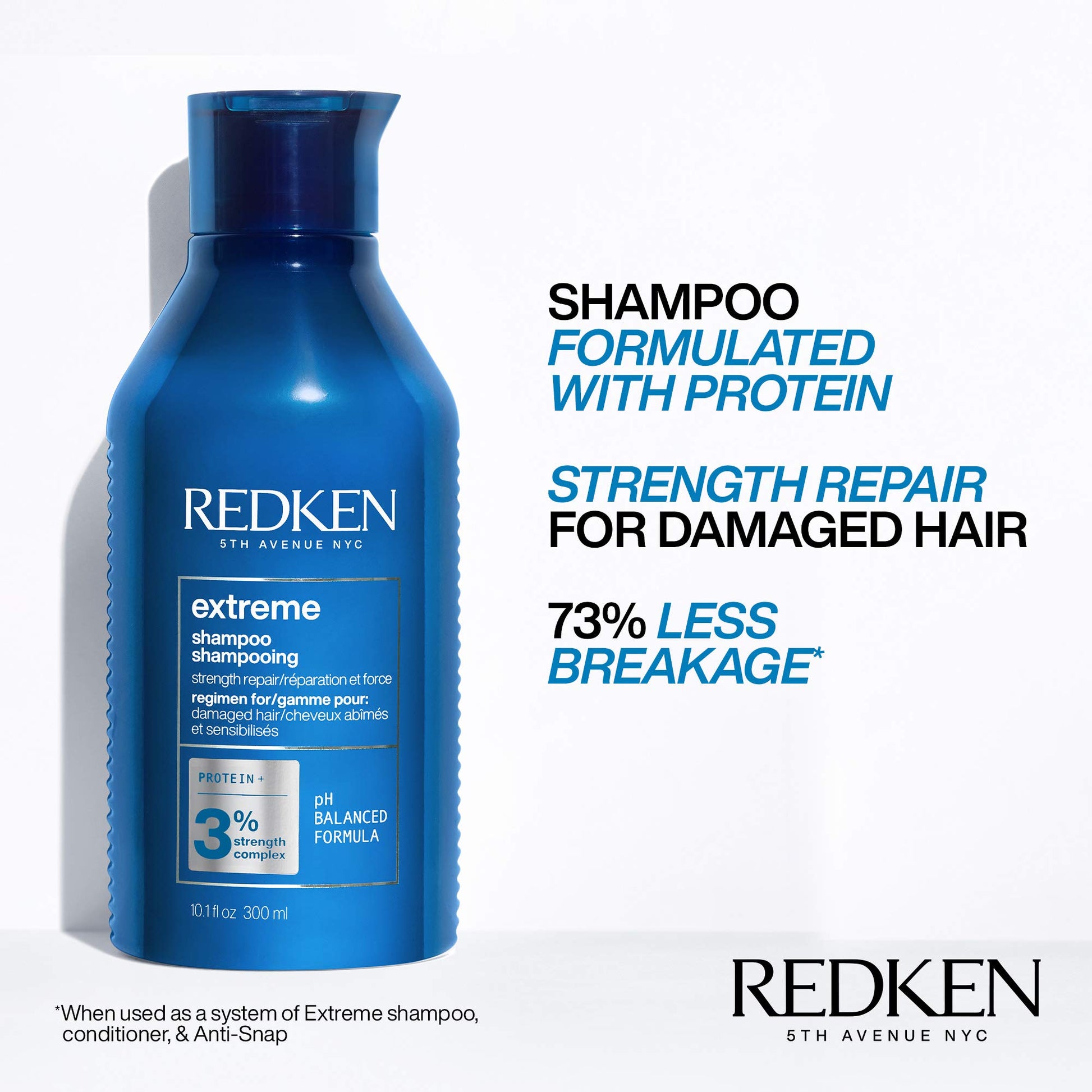 White Smoke Redken Extreme Shampoo and Conditioner | For Damaged Hair Repair | Protein-Infused Strengthening Formula