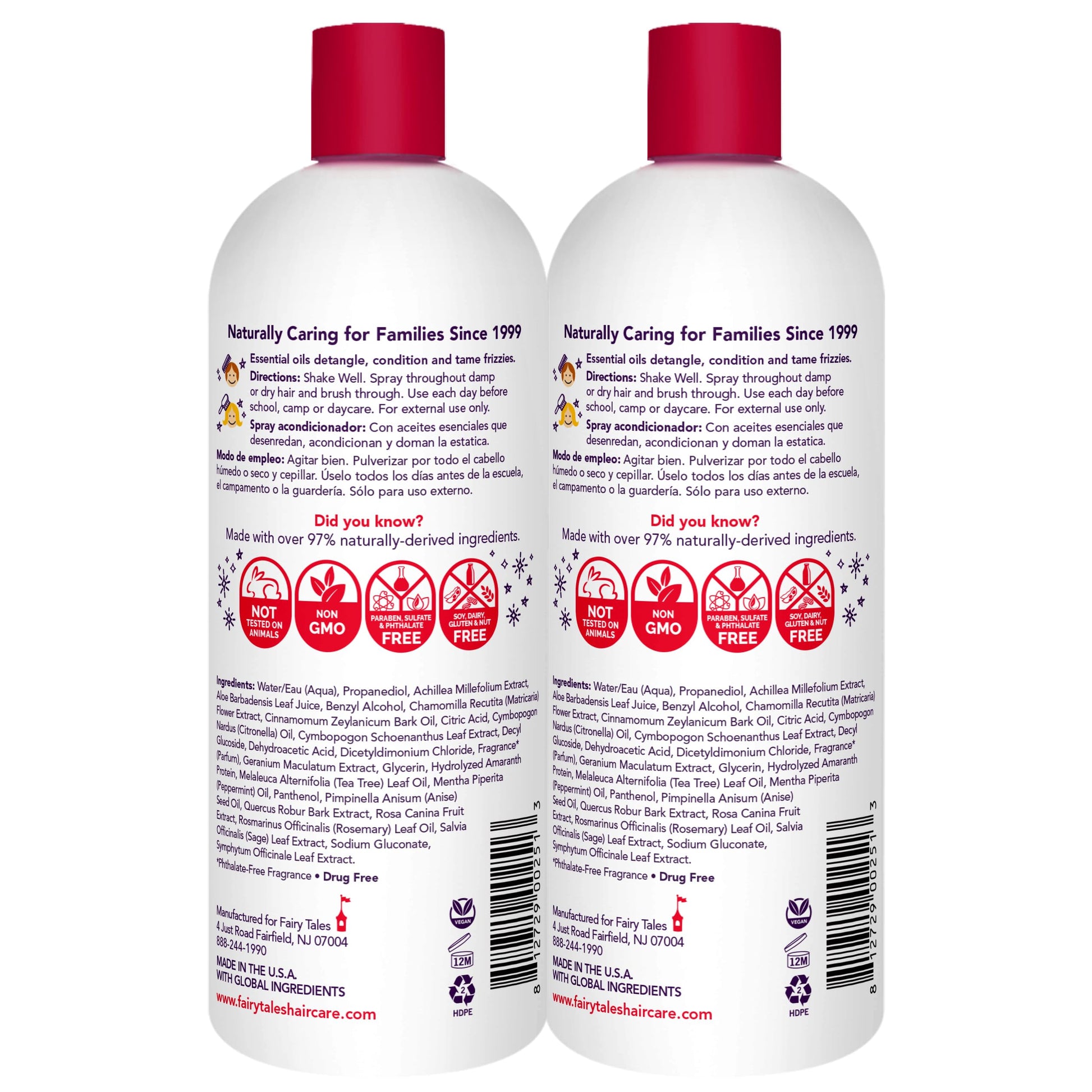 White Smoke Fairy Tales Rosemary Repel Daily Kids Conditioning Spray REFILL– Kids Like the Smell, Lice Do Not, 32 fl oz. (Pack of 2)