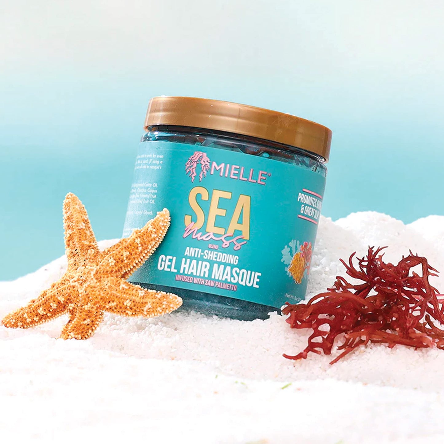 White Smoke Mielle Organics Sea Moss Anti-Shedding Curl Gel Hair Masque
