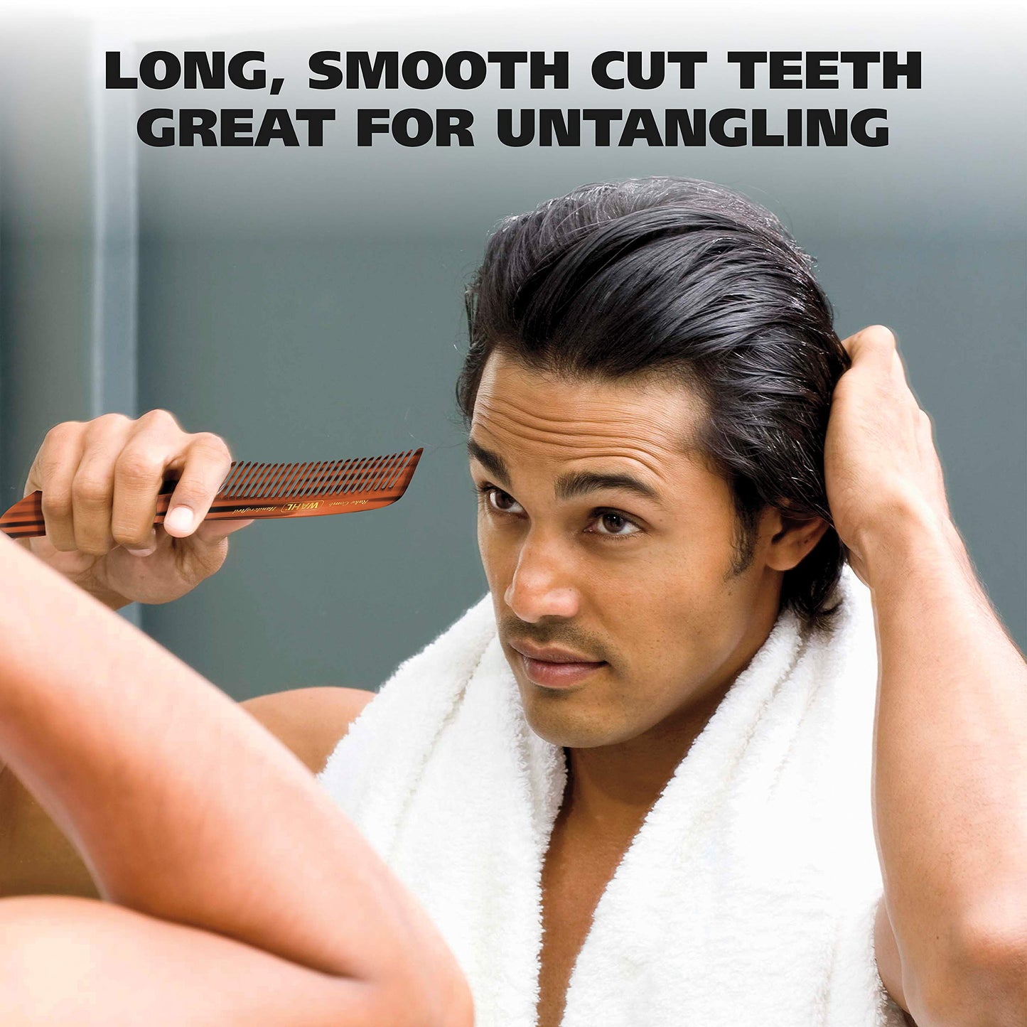 White Smoke Wahl av2022-Wahl Clipper-comb for mens grooming handcrafted hand cut with cellulose acetate smooth rounded tapered teeth model-63b16a13