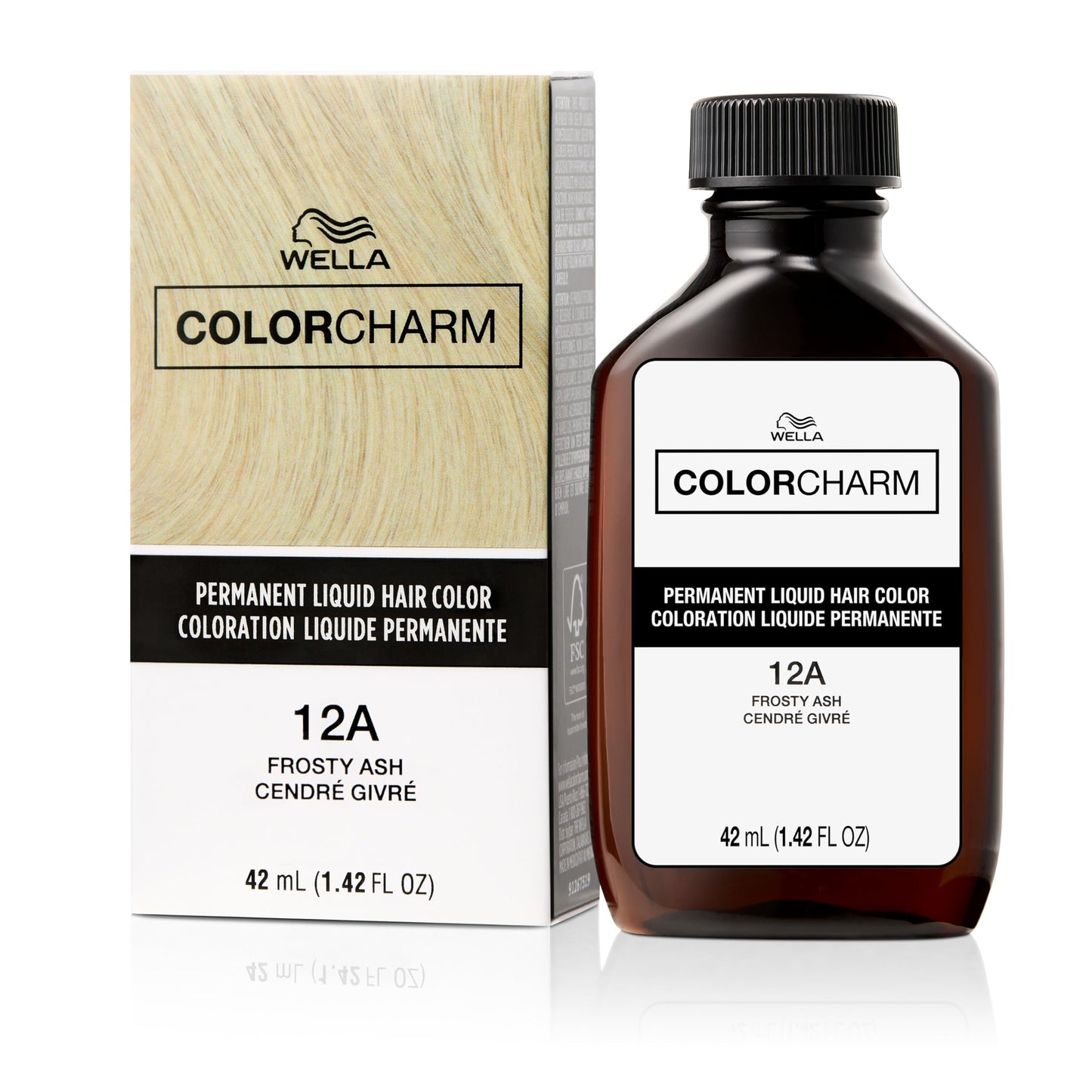 White Smoke COLORCHARM Permanent Liquid Hair Color | 12A Frosty Ash Blonde | Up to 100% Gray Coverage | 1.42 Fl Oz