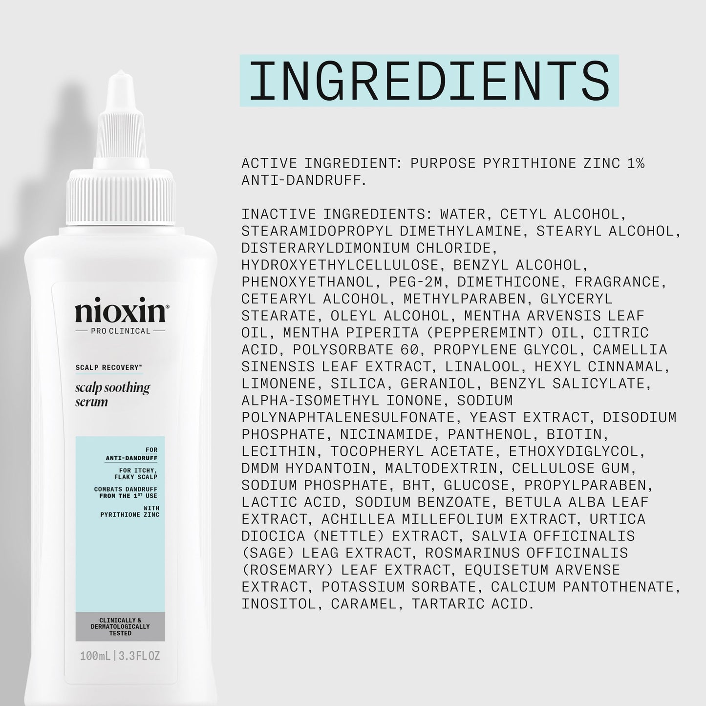 Lavender Nioxin Scalp Recovery System Scalp Soothing Serum | With Pyrithione Zinc and Green Tea Extracts | 3.38 Fl Oz