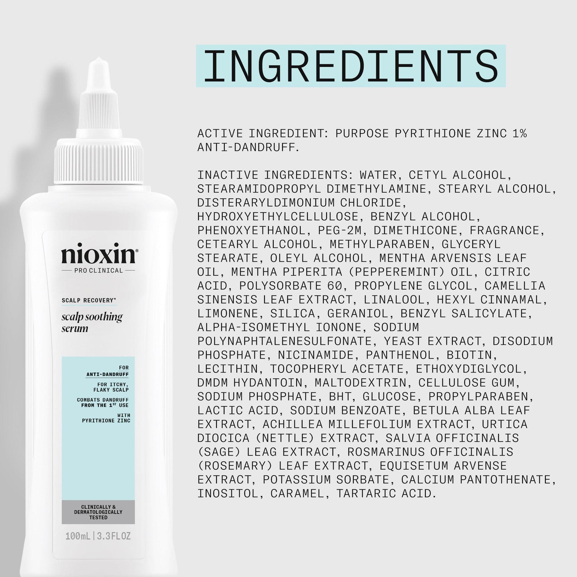 Lavender Nioxin Scalp Recovery System Scalp Soothing Serum | With Pyrithione Zinc and Green Tea Extracts | 3.38 Fl Oz