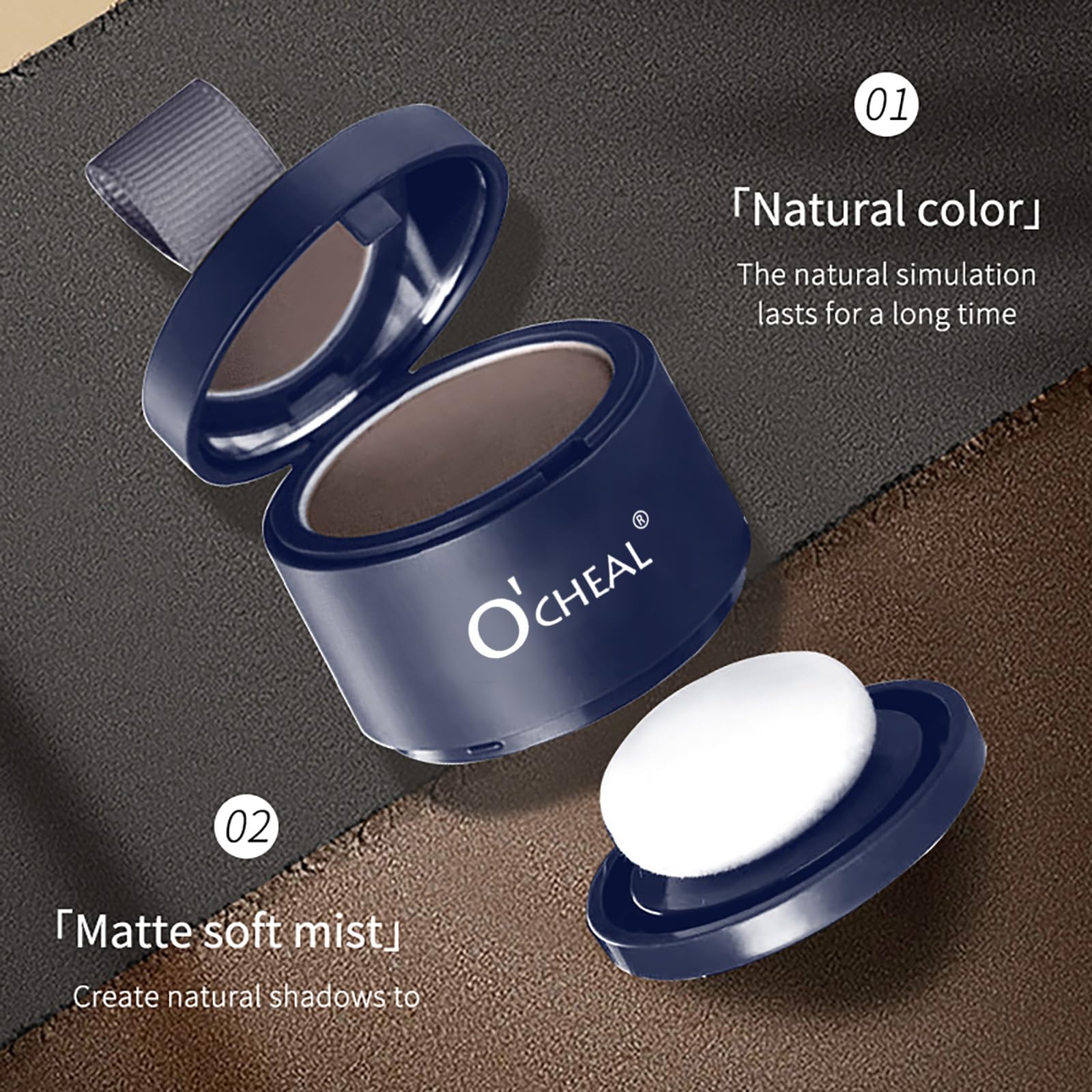 Dark Slate Gray O'CHEAL Hairline Powder Dark Brown, Waterproof Hair Fibers for Thinning Hair, Instantly Root Touch Up Hair Color for Gray Hair Coverage, Long Lasting Hair Line Shadow Toppers Powder for Men and Women