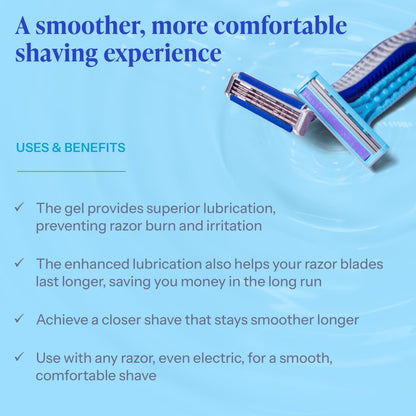 Light Sky Blue Tend Skin Air Shave Gel Advanced Hydrating & Moisturizing Formula, Provides Natural Protection, Silky Smooth Skin & Seamless Hair Removal, 8 Oz